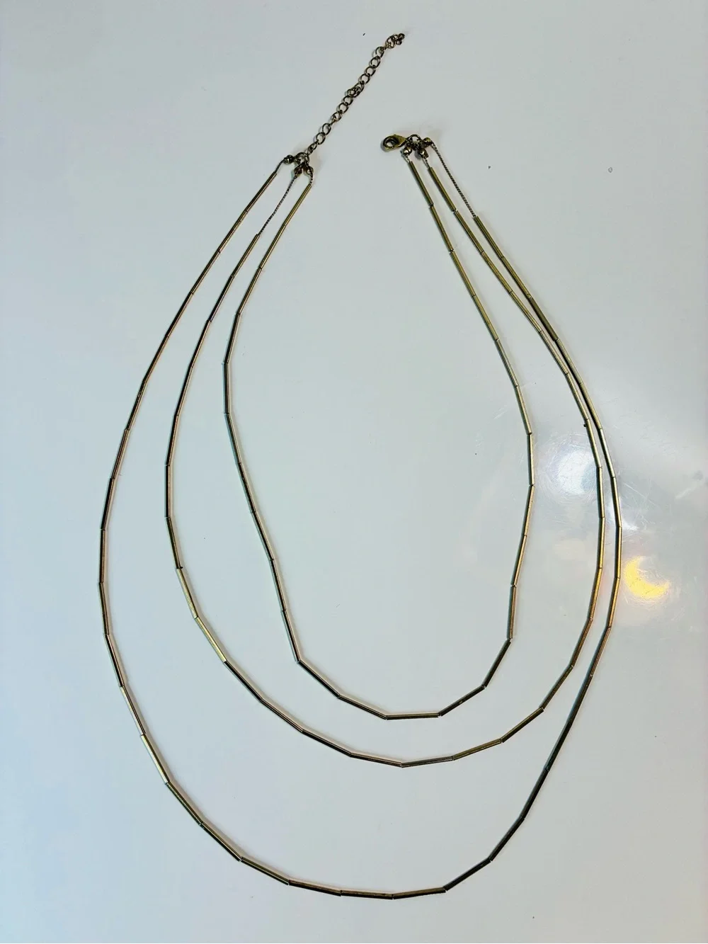 Gold Layered Bar Link Necklace for Women Bohemian Beach Chic Sexy Timeless EUC